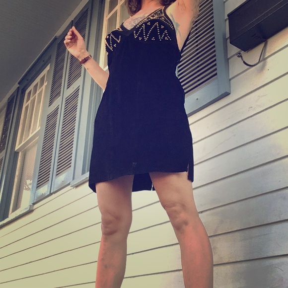 Amazing vintage suede punk rock minidress - Picture 1 of 5